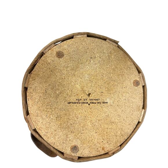 Vintage 3 Pc Pyrex Casserole 024 Dish with Lid & Wicker Basket Leather Handles - Picture 2 of 6